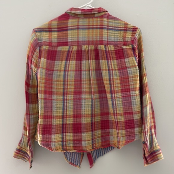 Anthropologie Holding horses plaid gauze button down size 0 - Picture 3 of 3